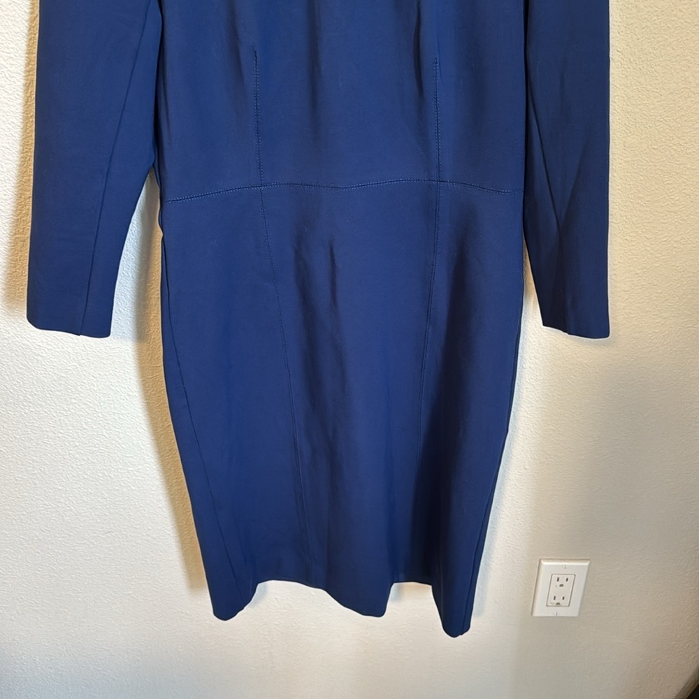 JCrew Stretchy Blue Work Dress - Picture 3 of 9